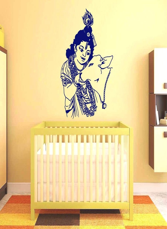 Sticker Yard Wall Stickers | Wall Sticker for Living Room -Bedroom - Office - Kids Room - Hall - Home Decor | StickerYard Bal Krishna with Cow Wall Sticker & Decal Vinyl Sticker (38X58) - Image 2